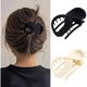 thumbnail image 1 of wonima11 Matte Flat Hair Claws (2-Pack) - Headrest-Friendly Slim Banana Clips for Driving, Office Chairs & Fitness, Windproof French Curved Barrette for Thin Hair or Half Updo - Classic Black & White, 1 of 1