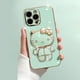 thumbnail image 3 of Funda de lujo con soporte de espejo de Hello Kitty para iPhone 14, 11 Pro Max, 13, 12 Mini, XS, XR, X, 8, 7, 6S, 6 Plus, cubierta trasera de silicona suave, 3 of 5