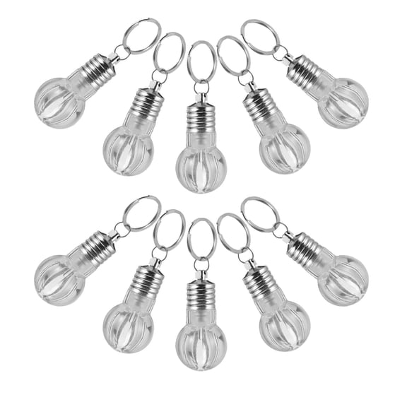 ibasenice LED Light Keychains, Transparent Plastic, Smooth and Safe, Decorative Pendant, 10Pcs