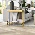 thumbnail image 4 of HennandHart 24" Wide Rectangular Side Table in Brass for Living Room, 4 of 5