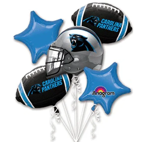Carolina Panthers Football Helmet 5 Piece Pack Bouquet Foil Balloons