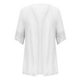 thumbnail image 5 of ibuvkizy Lightweight Cardigans for Women Summer Jacket for Women Fashion Casual Half Sleeve Solid Color Coat Loose Cover Up Blouse Outerwear Tops, 5 of 6