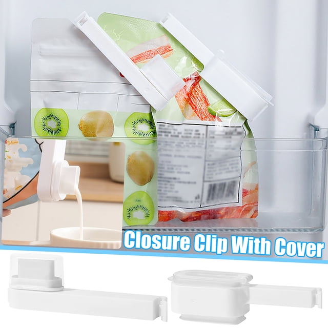 Fiudx Clip para Bolsas de Alimentos, Gran Capacidad, Boquilla Fácil de Verter, Reutilizable y Lavable, Multiusos para Bolsas de Papel, Aluminio y Pvc, Ideal para Picnics, Viajes y Uso Doméstico. Tama