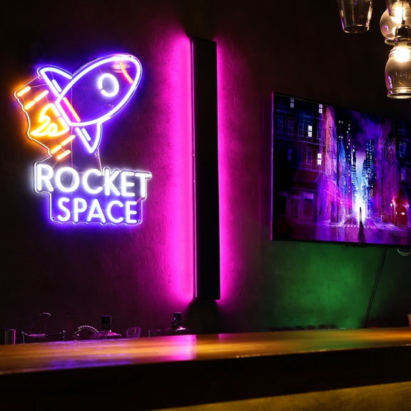 47" Outdoor Commercial Wall Lighting, Smart LED Wall Sconce, 100-265V, Color Changing Wall Light with Remote