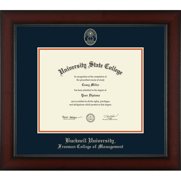 Bucknell University Freeman College of Management Diploma Frame, Document Size 10" x 8"