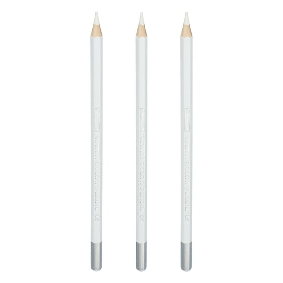 Uxcll Watercolor Pencils, White Color Pencil Set Sketch Coloring Drawing Colored Pencils Bulk Artist Drawing Supplies for Adult Coloring Book Blending, 3 Pcs
