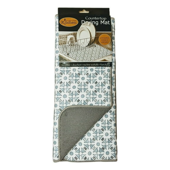 MODERN FARMHOUSE Dish Drying Mat - Microfiber Absorbent Pad, Machine Washable - Kay Dee Designs