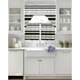 thumbnail image 4 of Sage Green Black Stripe Kitchen Curtains Sets 24 Inch Length with Valance, Modern Abstract Coarse Striped Swag Valances and Tiers Curtain Set Drapes Swag Curtains for Living Room, Bathroom, Bedroom, 4 of 6
