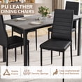 thumbnail image 4 of Dining Chairs Set of 4, Paproos PU Leather Kitchen Chairs with Metal Legs, Modern Dining Room Side Chairs Set with High Back for Kitchen Living Room, Black(Table Not Included), 4 of 13
