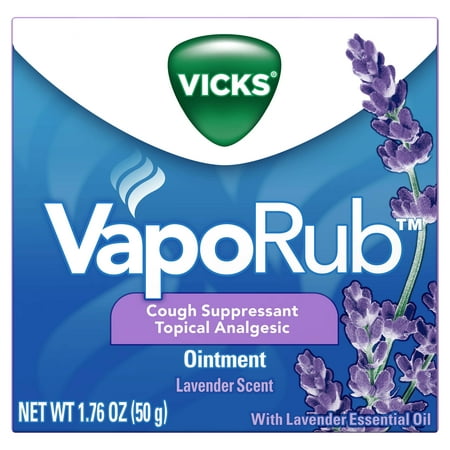 Vicks VapoRub Topical Chest Rub & Analgesic, Over-the-Counter Medicine, Lavender Scent, 1.76 Oz