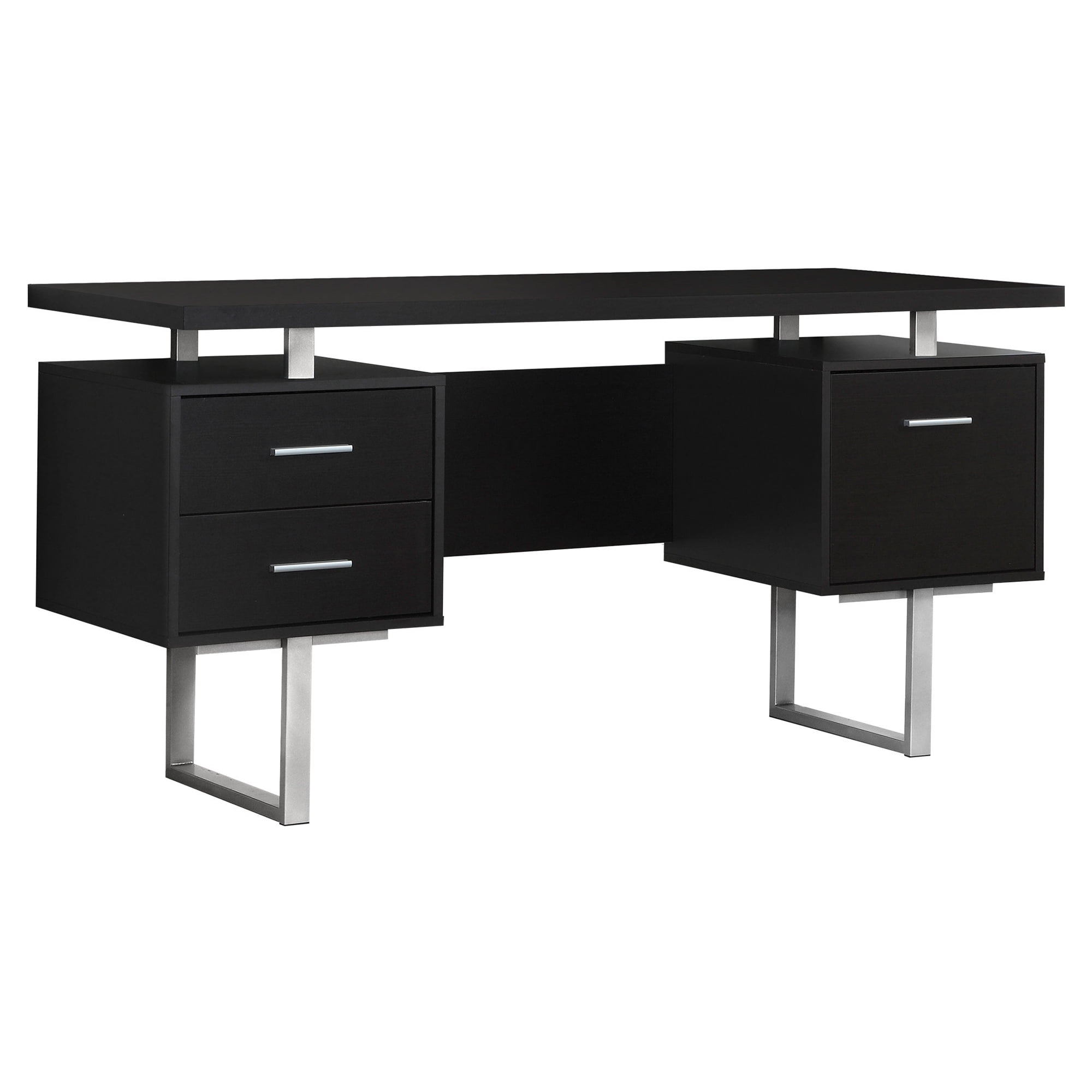 Computer Desk Home Office Laptop Storage Drawers 60"L Work Metal Brown
