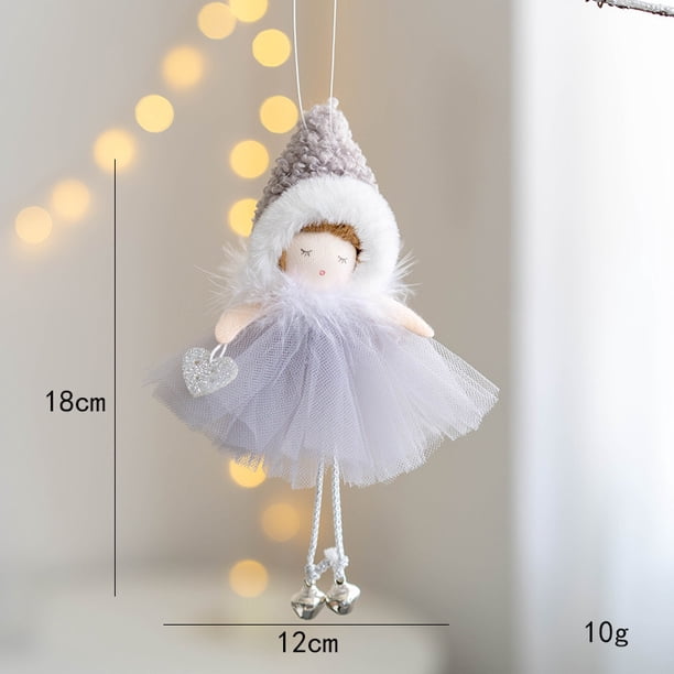 White Angel Doll Christmas Tree Pendant Christmas Car Ornaments Home Decore XMAS Party Wedding Decorations Kids Gift Navidad