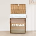 thumbnail image 2 of CONCETTA Laundry Hamper with Removable Liner, 110L Wicker Laundry Basket, Yellow, 1 Count, 2 of 7