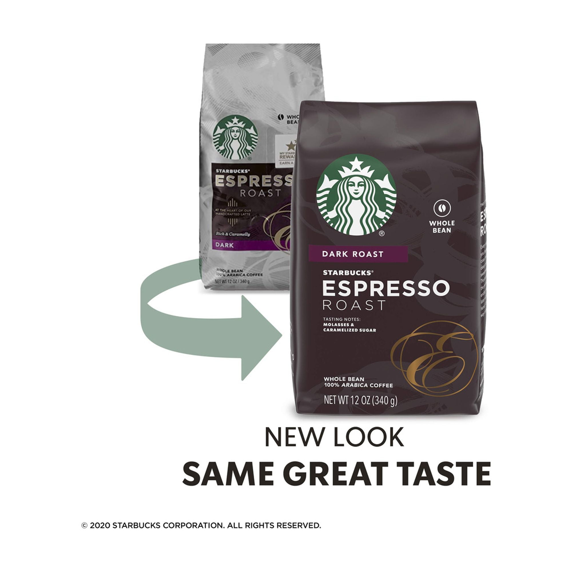 Starbucks Espresso Roast Dark Roast Whole Bean Coffee 12 oz (Pack of 60)