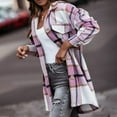 thumbnail image 4 of MELDVDIB Womens Button-Up Plaid Jackets Shirt Vintage Turn Down Neck Coats Fall Long Size Oversized Lounge Comfy Outerwear Tops, 4 of 5