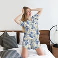 thumbnail image 5 of Honeii Daisies Flowers for Women's Summer Pajama Set featuring Soft Short Sleeve Shirt & Matching Bottoms with Convenient Pockets for Relaxed Home Wear-Medium, 5 of 6