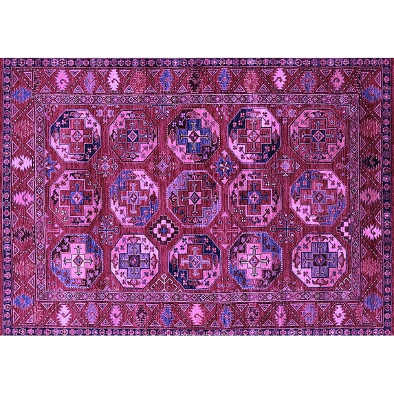 Ahgly Company Indoor Rectangle Oriental Purple Industrial Area Rugs, 5' x 8'
