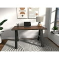 thumbnail image 4 of Serenity A-Frame Writing Office Desk for Home and Office, 48"x24" with Walnut Block Top, Black Frame, 4 of 5