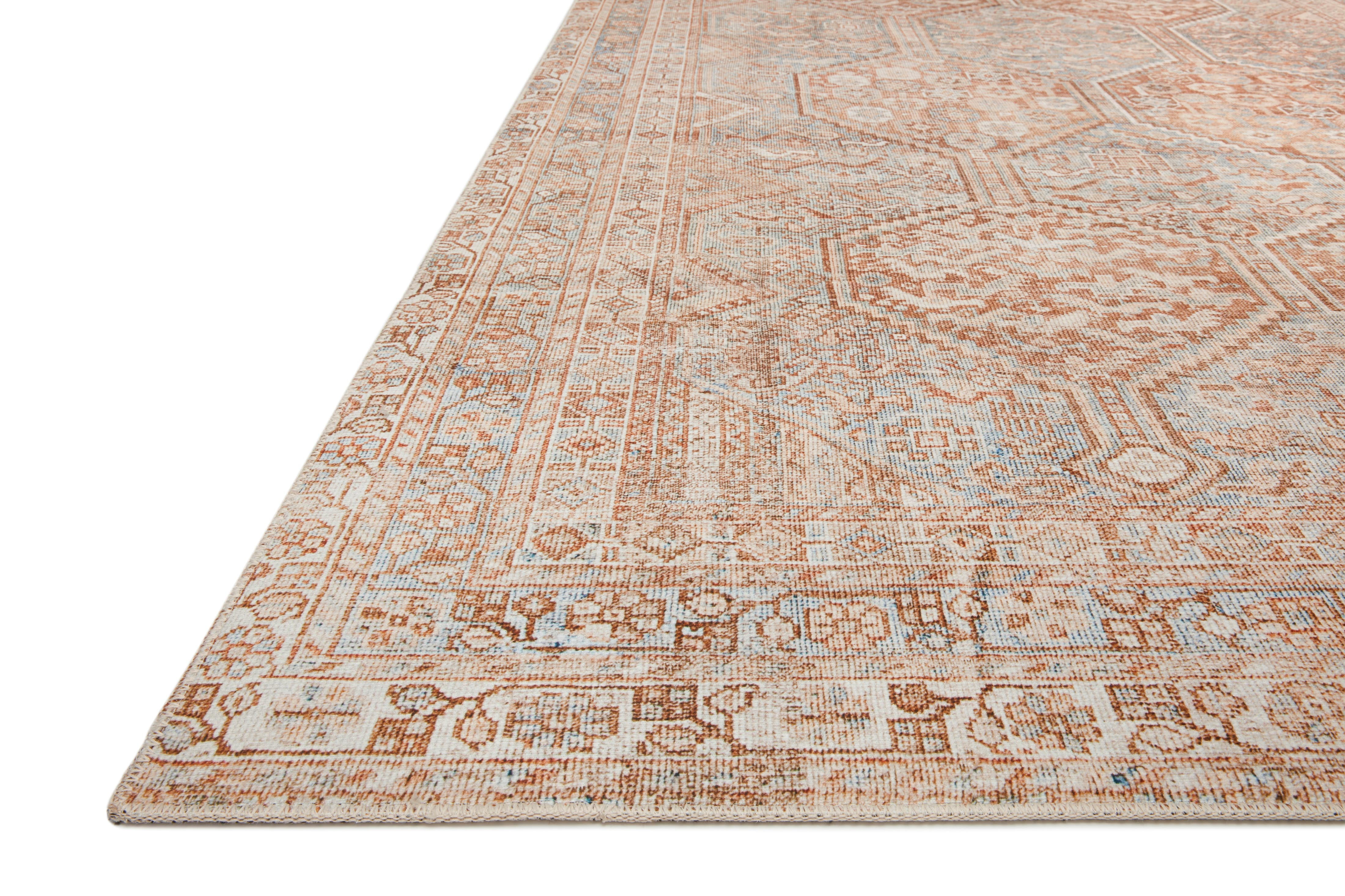 Chris Loves Julia x Loloi Jules Tangerine/Mist 2'-6" x 9'-6" Area Rug