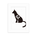 thumbnail image 1 of Gato blanco y negro boceto sombra animal Marco de Fotos de escritorio imagen Blanco Pintura arte 5x7 pulgadas, 1 of 4