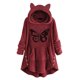 thumbnail image 1 of Sudadera con capucha y cremallera Gibobby Gorro con orejas de manga larga para mujer Vino M, 1 of 3