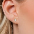 thumbnail image 3 of Gem Stone King 14K White Gold White Moissanite Double Notch Stud Earrings for Women Men | 0.46 Cttw | Gemstone Birthstone | Marquise 6X3MM, 3 of 6