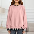 thumbnail image 7 of HIPYLO Girls Crew Neck Long Sleeve Sweatshirt with Contrast Trim Pullover Top Casual Loose Fit Shirt for Toddler Kids Teen Tween, 7 of 7