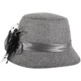 thumbnail image 1 of Wedding Guest Hat Beanie Hat Tea Party Women Linen Grey Fashion Accessory 1 Set, 1 of 4