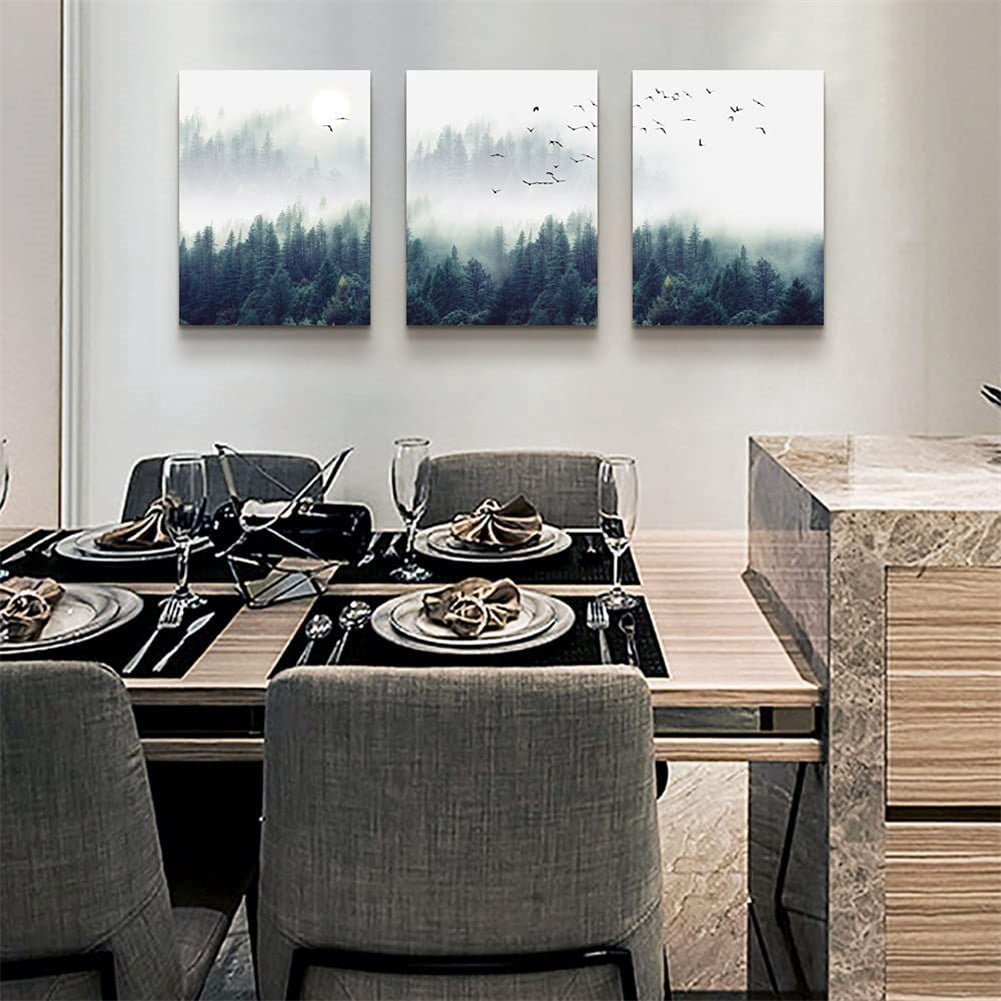 3 Piece Canvas Wall Art for Living Room Trees Landscape Painting 12"x16"x3 MLINY Wall Decor