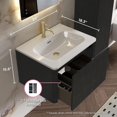 36" Bathroom Vanity with Sink, Modern Floating Vanity with Push Open