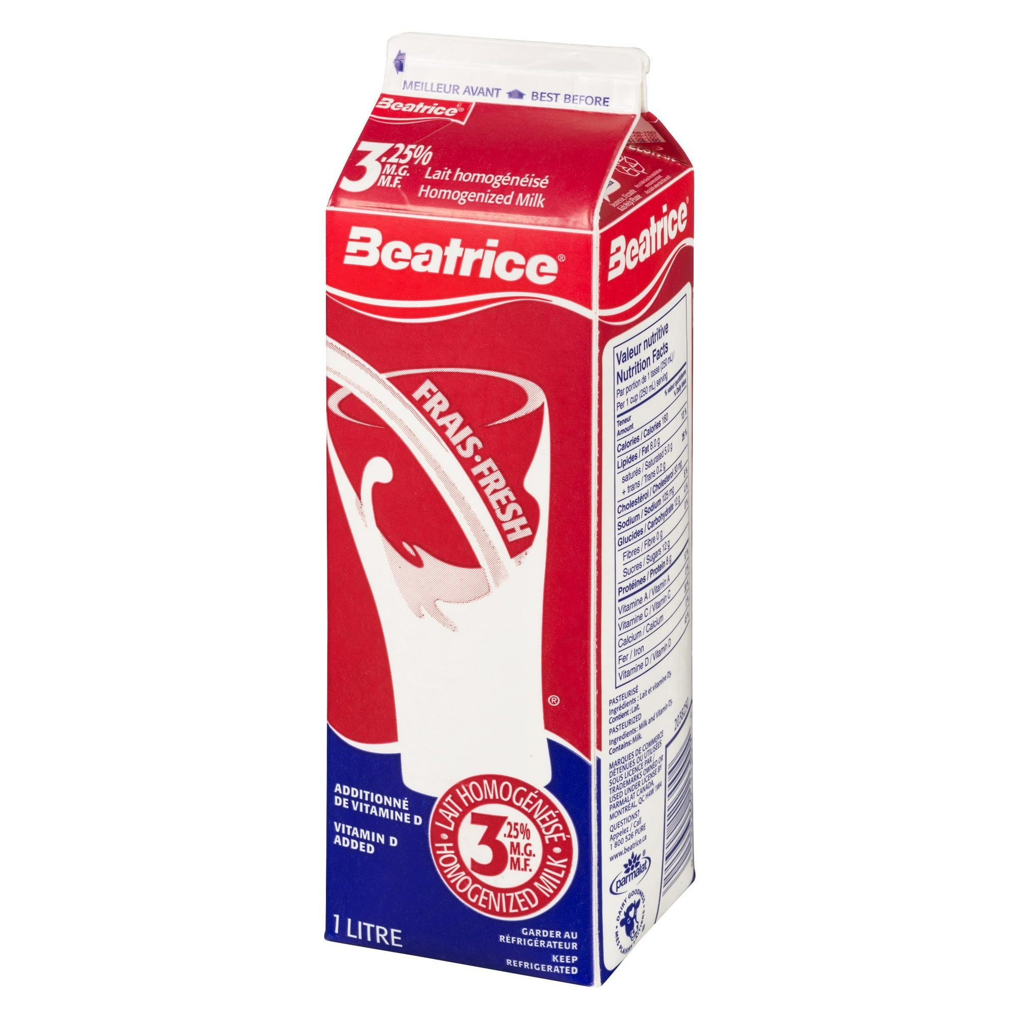 Lait Homo Beatrice 1lt