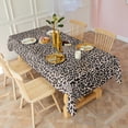 thumbnail image 5 of Black and Tan Leopard Print Rectangle Tablecloth 60"x102",Waterproof Polyester Rectangle Table Cloth, Wipeable Spillproof Polyester Tablecloth for Dining, Camping, Indoor and Outdoor, 5 of 6
