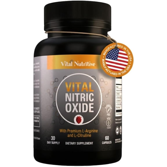 Vital Nitric Oxide Supplement for Men – Daily Wellness Support with L-Arginine and L-Citrulline – 30-Day Supply