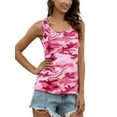 thumbnail image 2 of MAWCLOS Débardeurs pour Femmes Camouflage Gilet Sans Manches T-Shirts Basiques Tenue Quotidienne Blouse à Col Rond Rose m, 2 of 6