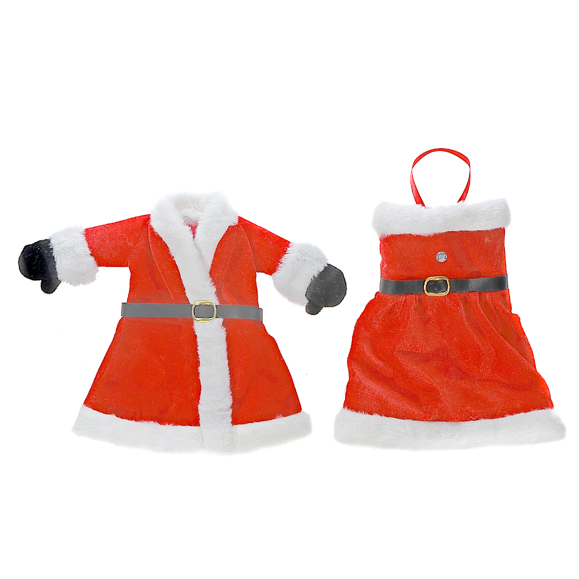 Knitted Fabric Wine Bottle Cover (Mr. & Mrs. Claus (Asstd) - Set of 2