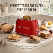 Nostalgia Classic Retro 2-Slice Toaster, Red