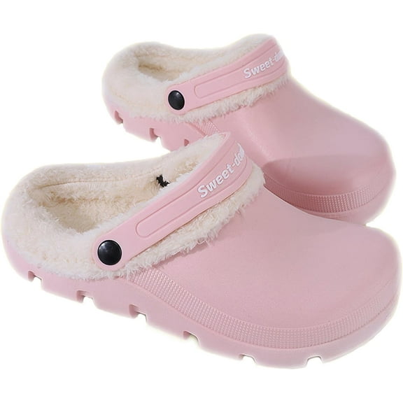 Garden Clogs Fuzzy for House : Women Men Warm Fur Lined Slippers for Winter Unisex Non-Slip Mules for Indoor Outdoor