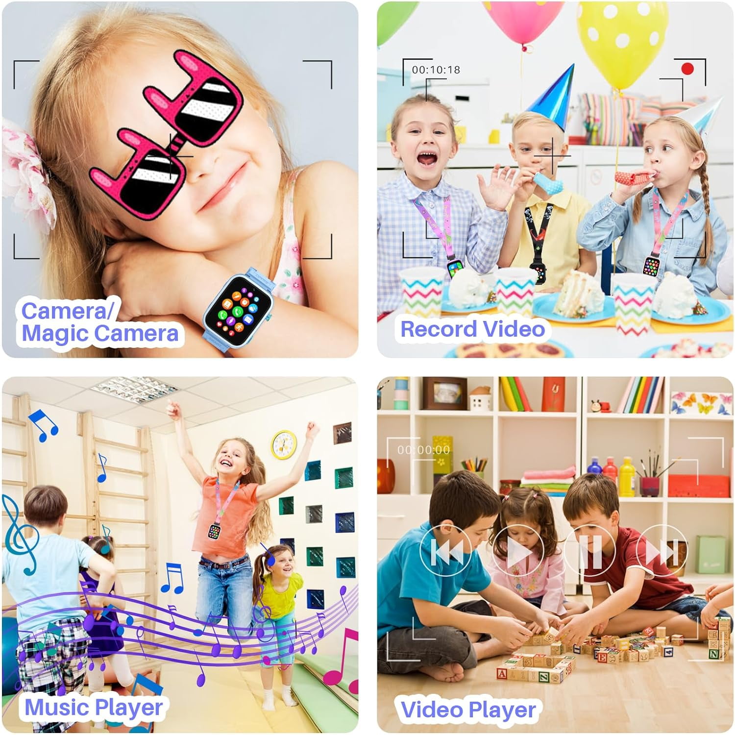 SHANNA 4G Smart Watch for Kids, GPS Tracker Watch, 2- Way Calling, Camera, SOS, WiFi, Touch Screen Kids Phone Watch for 4-12 Boys Girls Gifts, Blue