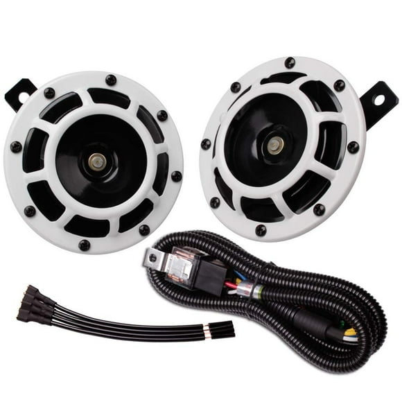 FARBIN - Bocinas de coche de 12 V, tono alto, tono bajo, metal, doble con arnés de relé, universal p