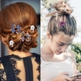 thumbnail image 6 of 10pcs 5 Colors Mini Plum Blossom Rhinestone Hair Claw Clips, 10pcs Pearl Hair Barrettes Headdress, 1pcs White Handmade Beaded Headpiece Hair Accessories for Bride Wedding Party Decor, 6 of 7