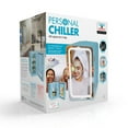 Personal 6 Can Chiller LED Lighted Mini Fridge with Mirror Door, Blue
