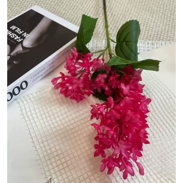 3 flores artificiales de lila - decoración del hogar, centro de mesa, decoración de escena de boda, vinilo suave.