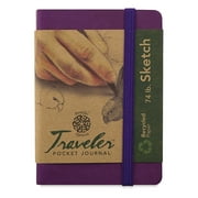 Pentalic Recycled Traveler's Sketchbook - 4-1/8" x 2-7/8", Purple