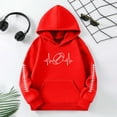 thumbnail image 4 of Teen Girls Hoodies Sweatshirts Kids Pullover Football Print Hooded Sweatshirt Casual Warm Jacket Clothing Watermelon Red Size 13-14T, 4 of 4