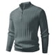 thumbnail image 1 of Ceisia Men's Slim Ribbed Semi-High Neck Half-Zip Knit Sweater Multi-Solid for Winter Gift, 1 of 3