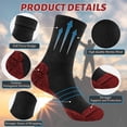 thumbnail image 3 of 4 Pairs Mens Merino Wool Socks, Breathable Hiking Outdoor Warm Winter Socks for Men Cold Weather Mottled Black+Grey (4 pairs), 3 of 7
