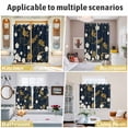 thumbnail image 6 of Yellow Flower Kitchen Curtains 96 Inch Length, Japanese Style Floral Leaf Textured Navy Blue Grommet Top Bedroom Living Room Curtains, Light Filtering Cafe Curtain Drapes 2 Panels Set 104''x96'', 6 of 9