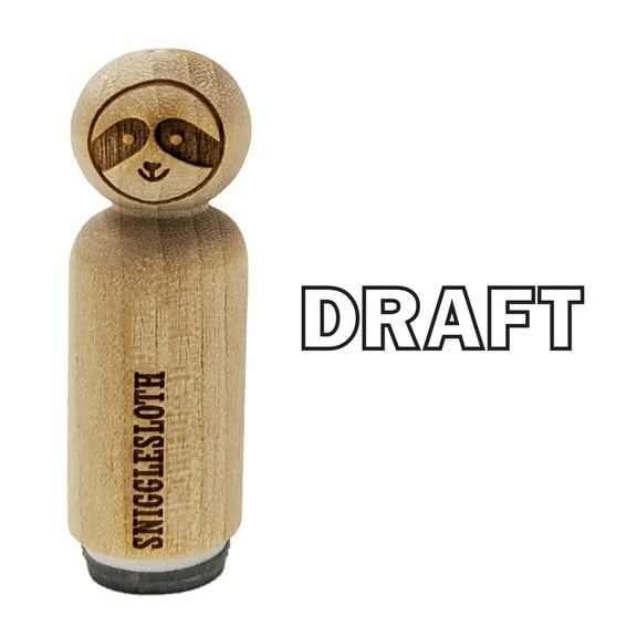 Draft Bold Text Outline Rubber Stamp for Scrapbooking Crafting Stamping - Mini 1/2 Inch