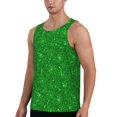 thumbnail image 2 of Easygdp Green Glitter Men's Tank Top, Sleeveless Muscle T Shirts, Breathable, Quick-Dry, Loose for Gym, Running, Fitness - 4X-Large, 2 of 9