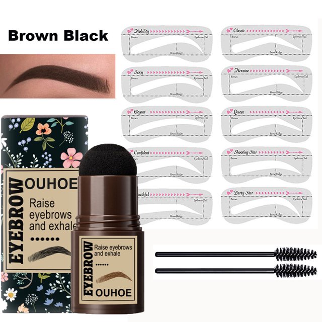 Eyebrow Stamp Stencil Kit One Step Brow Stamp Shaping Kit stamp on eyebrows waterproof Eyebrow Definer Long Lasting Eyebrow Stamp With 10 Reusable Eyebrow Stencils
